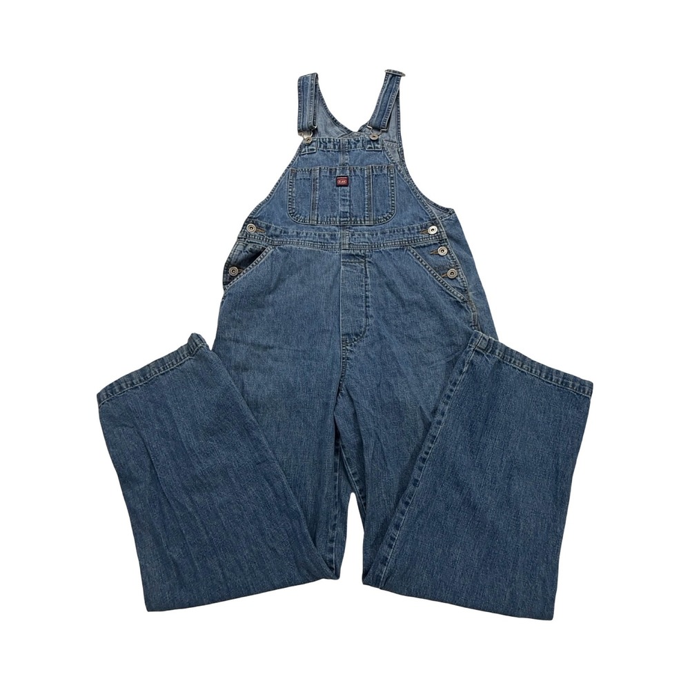 Unionbay Overalls Womens S 32x28 Blue Denim Wide Leg Cotton Carpenter Vintage